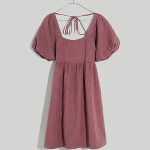 Madewell Floral Quilted Puff-Sleeve Mini Dress